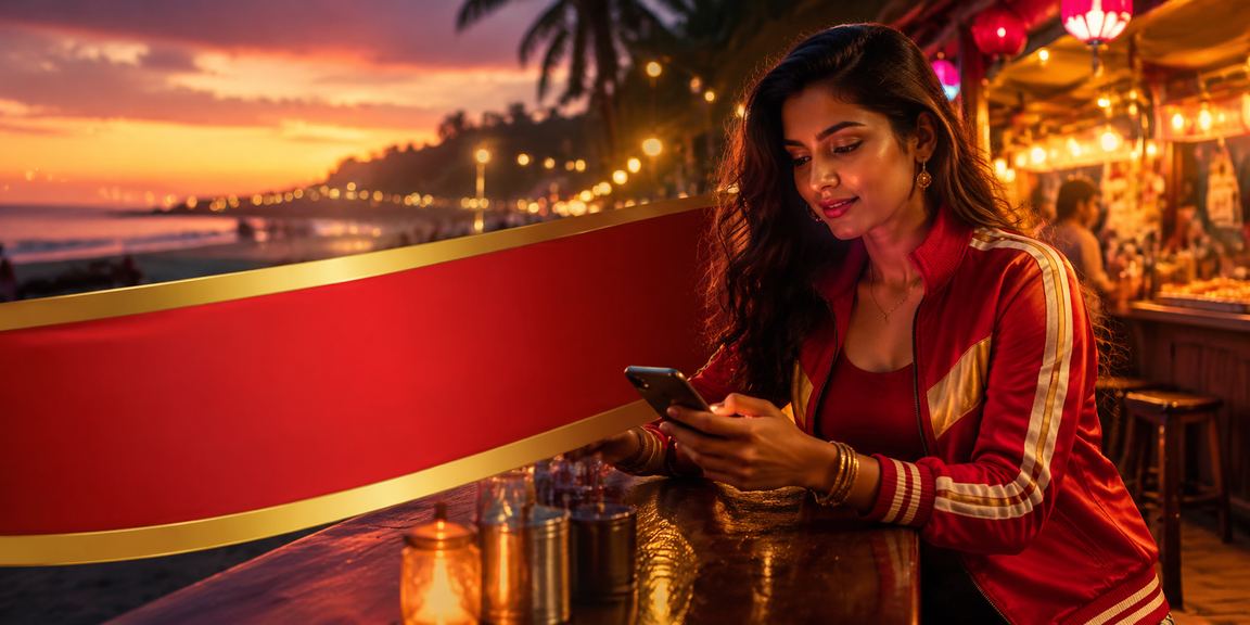 Mobile lottery and cricket betting in Goa beach setting